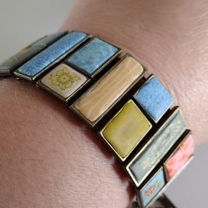 JilZarah polymer clay square cobblestone bracelet
